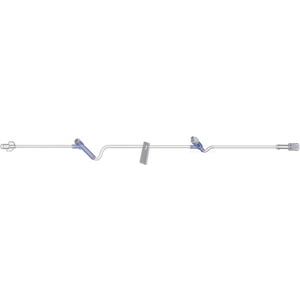 AMSINO AMSAFE® IV ADMINISTRATION SETS Standard Bore Tubing IV Extension Set, 6" Length, 1.5 mL Priming Volume, Female Luer Lock, 1 Pre-Pierced Y Site, 1 AMSafe Needle-Free Y Site, 1 Slide Clamp, Rotating Male Luer Lock, PE Poly Pouch, 50/cs