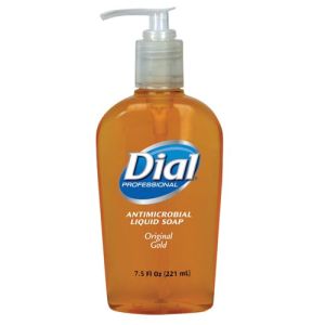 DIAL® GOLD ANTIBACTERIAL LIQUID HAND SOAP Gold Liquid Hand Soap, Antibacterial, Pump, 7.5 oz, 12/cs