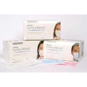 MEDICOM SAFEMASK SOFSKIN LEVEL 1 Earloop Mask, ASTM LEVEL 1, Pink, 50/bx, 10 bx/cs