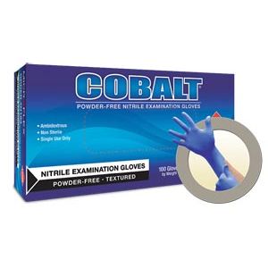 ANSELL MICROFLEX COBALT® POWDER-FREE NITRILE EXAM GLOVES Exam Gloves, PF Nitrile, Textured, Blue, Small, 100/bx, 10 bx/cs
