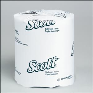 KIMBERLY-CLARK BATHROOM TISSUE Scott Standard Roll Bathroom Tissue, 1-Ply, 1210 sheets/rl, 80 rl/cs
