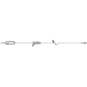 AMSINO AMSAFE® IV ADMINISTRATION SETS IV Admin Set, 10 Drops Per mL, 83" Length, 17 mL Priming Volume, Non-Vented, Roller Clamp, 1 Y Site, Rotating Male Luer Lock, PE Poly Pouch, 50/cs
