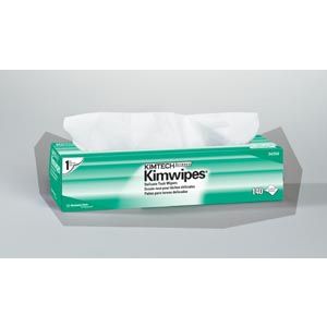KIMBERLY-CLARK KIMWIPES KimWipes® EX-L Delicate Task Wipers, Disposable, Popup Box, 1-Ply, White, 15" x 17", 144/bx, 15 bx/cs
