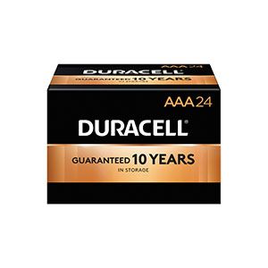 DURACELL® COPPERTOP® ALKALINE BATTERY WITH DURALOCK POWER PRESERVE™ TECHNOLOGY Battery, Alkaline, Size AAA, 24/bx, 6 bx/cs