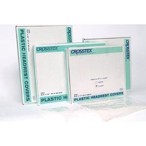 CROSSTEX HEADREST COVER - PLASTIC Cover, Regular, 9½" x 11", White, 250/bx, 4 bx/cs