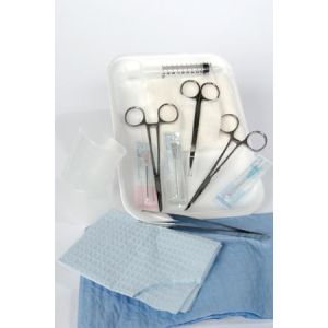 MEDICAL ACTION GENT-L-KARE® LACERATION TRAYS Laceration Tray, Mirror Finish Instruments & Paper Towel/ Drape, 20/cs