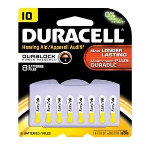 DURACELL® HEARING AID BATTERY Battery, Zinc Air, Size 10, 6pk, 6pk/bx