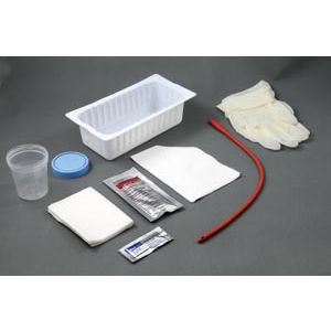 AMSINO AMSURE® URETHRAL CATHETERIZATION TRAY Urethral Catheter Tray, 14FR Red Rubber Urethral Catheter, Sterile (This Item Contains Latex), 20/cs