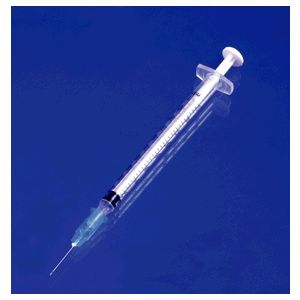 EXEL TB TUBERCULIN SYRINGES WITH LUER SLIP Tuberculin Syringe, 1cc with Needle, 25G x 1", Low Dead Space Plunger, Luer Slip, 100/bx, 10 bx/cs