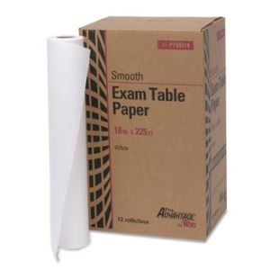 PRO ADVANTAGE® EXAM TABLE PAPER Exam Table Paper, 18" x 225 ft, White, Smooth, 12/cs