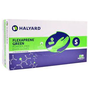 HALYARD FLEXAPRENE® GREEN POWDER-FREE EXAM GLOVES Powder-Free Exam Gloves, Small, 200/bx 10bx/cs