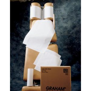 GRAHAM MEDICAL CHIROPRACTIC QUALITY HEADREST PAPERS DISC-Chiropractic Headrest Roll, 8½" x 125 ft, White, Crepe, 25/cs