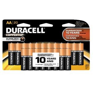 DURACELL® COPPERTOP® ALKALINE RETAIL BATTERY WITH DURALOCK POWER PRESERVE™ TECHNOLOGY Battery, Alkaline, Size AA, Doublewide, 20/pk 12pk/cs