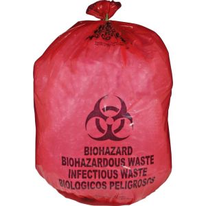 MEDEGEN BIOHAZARDOUS WASTE BAGS Infectious Waste Bag, 33" x 40" Red, 1.2 mil, 250/cs