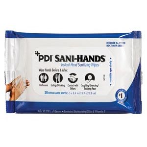 PDI SANI-HANDS® BEDSIDE PACK Bedside Pack, 8.4" x 5.5", 20/pk, 48 pk/cs