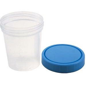 AMSINO URINE SPECIMEN CONTAINERS Specimen Container, Screw On Lid & Label, 4 oz, Sterile, Packaged Individually in Poly Pouch, 100/cs