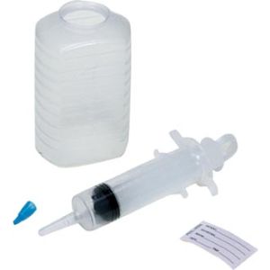 AMSINO AMSURE® ENTERAL FEEDING/IRRIGATION KITS & TRAYS Piston Irrigation Kit Includes: 500cc Graduated Container, 60cc Thumb Control Ring Syringe, Patient ID Label, Small Tube Adapter, Packaged in a Dust Cover, 30/cs