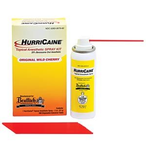 BEUTLICH HURRICAINE® TOPICAL ANESTHETIC Topical Anesthetic Spray Kit, 2 oz Can, Wild Cherry, 200 Disposable Extension Tubes