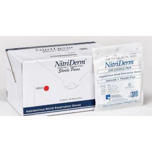 INNOVATIVE NITRIDERM® STERILE POWDER-FREE SURGICAL GLOVES Gloves, Surgical, Size 8, Nitrile, Sterile, PF, Textured, 50 pr/bx, 4 bx/cs