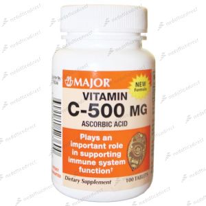 MAJOR VITAMIN C Vitamin C, 500mg, Tablets, 100s, NDC# 00904-0523-60