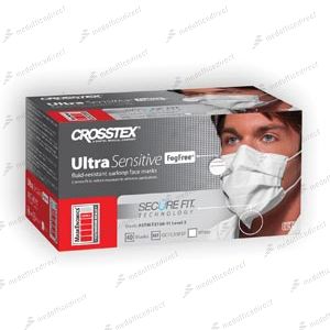 CROSSTEX SECUREFIT ULTRA SENSITIVE EARLOOP MASK ASTM Level 3 Earloop Mask, No Fog, White, 40/bx, 10 bx/ctn
