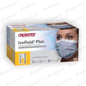 CROSSTEX ISOFLUID® PLUS EARLOOP MASK ASTM Level 1 Mask, Latex Free