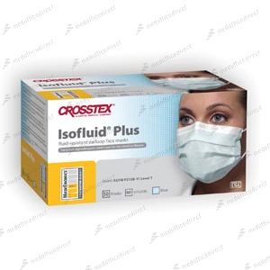 CROSSTEX ISOFLUID® PLUS EARLOOP MASK ASTM Level 1 Mask, Latex Free (LF), Blue, 50/bx, 10 bx/ctn