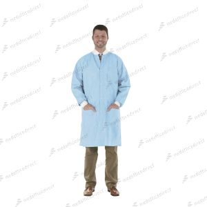 MEDICOM SAFEWEAR™ PROTECTIVE APPAREL High Performance Lab Coat, Soft Blue, Large, 12/bg